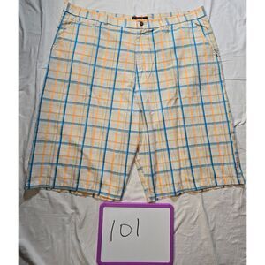 Attitude Gold 5 Pocket Vibrant Plaid Size 48 Men's Shorts - 101